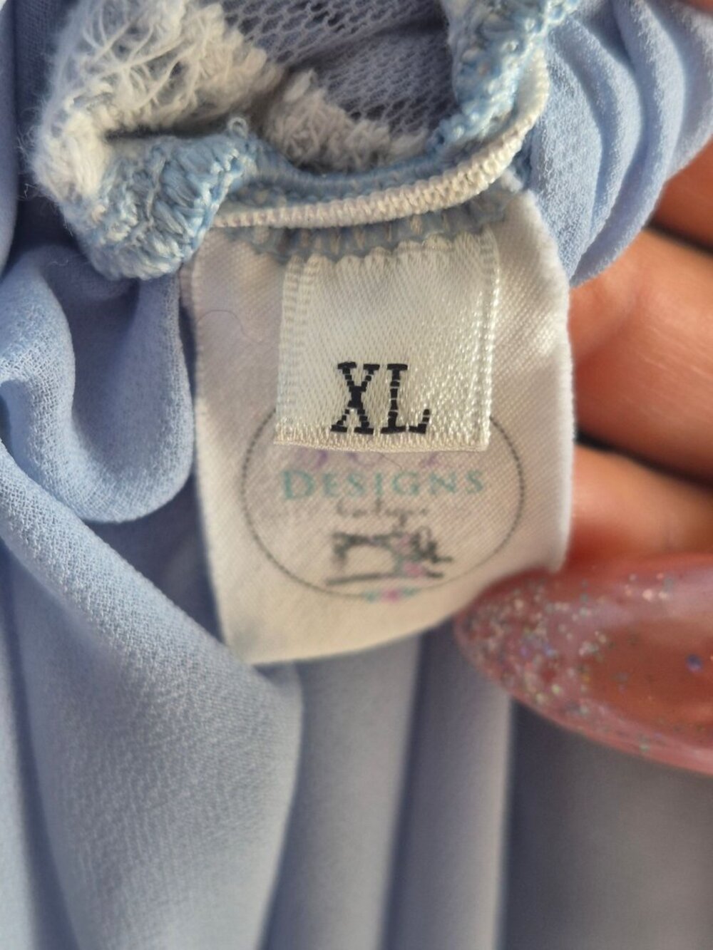 J&J Designs Boho-Inspired Light Blue Maxi Dress size XL - Picture 9 of 9